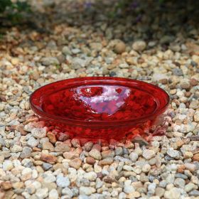 12" Crackle Glass Bowl (Color: Red)