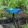 14" Crackled Birdbath with Tripod Stand