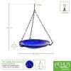 14" Crackled Glass Hanging Birdbath