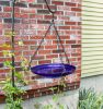 14" Crackled Glass Hanging Birdbath