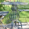 Three Piece Metal Bistro Set with Two Folding Chairs & One Round Table