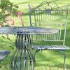 Three Piece Metal Bistro Set with Two Folding Chairs & One Round Table