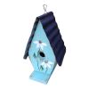 A Frame Birdhouse with Handpainted Flowers & Metal Roof