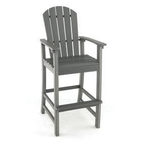 Folding Dining Chairs with Steel Armrests and Sling Back (Color: Gray)