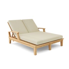 Brianna Double Sun Lounger with Arm (Color & Fabric: Linen Antique Beige)