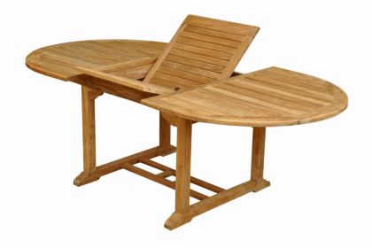 Bahama Oval Extension Table Extra Thick Wood (Size: Large)