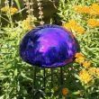 Crackle Glass Toadstools (Color: Blue)