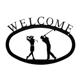 Two Golfers Welcome Sign (Size: Small)