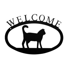 Cat Standing Welcome Sign (Size: Small)