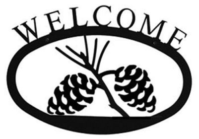 Pinecone Welcome Sign (Size: Large)