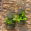 Set of 2 Dual Wall Hanging Planters with Removable Baskets "London 1820"