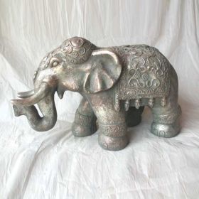 Magnesium Boho Elephant Figurine (Color: Gold)