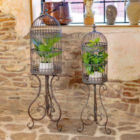 Set of 2 Victorian Style Birdcage Planters  "Copenhagen 1843" (Color: Bronze)