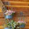 Set of 2 Dual Wall Hanging Iron Basket Planters "Copenhagen 1843"