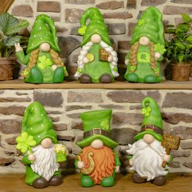 Themed Sets of 6 Assorted Garden Gnomes (Character: Shamrocks)