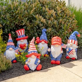 Themed Sets of 6 Assorted Garden Gnomes (Character: Americanos: Patriot)