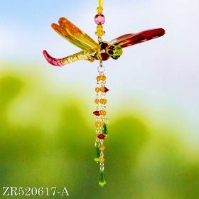 Assorted Five Tone Acrylic Dragonfly Chimes with Beaded Tassels (Set Name: A)