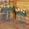 Set of 2 Elegant Iron Oval Basket Plant Stands "Odesa 1794"