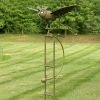 Winslow the Iron Rocking Owl with Moving Wings Garden Stake