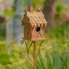 Country Style Iron Birdhouse Stake with Varying House Shapes