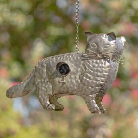 Galvanized Hanging Animal Shaped Birdhouses (Style: Cat)