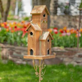 Condo Birdhouse Stake "Lambertville" (Color: Copper)