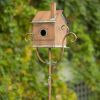 Birdhouse Garden Stake in Antique Copper and Varying Styles