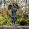 "Kaileigh" the Magnesium Angel Statue Holding Dog