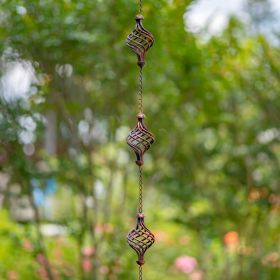 Long Antique Bronze Rain Chain in Fun Shapes (Style: Abstract Swirls)