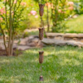 XLong Antique Bronze Rain Chain in Fun Shapes (Style: Pineapples)