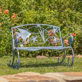 Coastal Sea Creature Rocking Bench (Color: Coastal Blue)