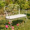 "Esme" Iron Garden Bench with Heart Designs