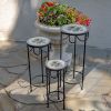 "Marisol" Set of 3 Nesting Iron Mosaic Plant Stands