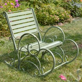 "Monte Carlo 1968" Iron Rocking Arm Chair (Color: Antique Green)