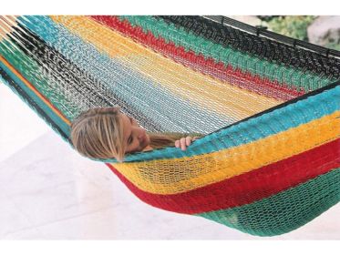 XL Thick Cord Mayan Hammock (Color: Hot Colors)