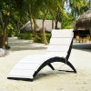 Folding Patio Rattan Lounge Cushioned Portable Chair