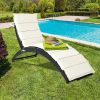 Folding Patio Rattan Lounge Cushioned Portable Chair