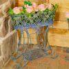 Set of 2 Elegant Iron Oval Basket Plant Stands "Odesa 1794"