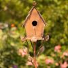 Country Style Iron Birdhouse Stake with Varying House Shapes