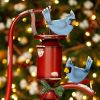 Old Style Iron Water Pump with "Merry Christmas" Sign and Birds