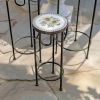 "Marisol" Set of 3 Nesting Iron Mosaic Plant Stands