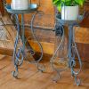 Set of 2 Victorian Style Metal Birdcage Planters "London 1820"