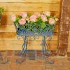 Set of 2 Elegant Iron Oval Basket Plant Stands "Odesa 1794"