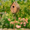 Country Style Iron Birdhouse Stake with Varying House Shapes