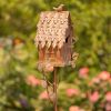 Country Style Iron Birdhouse Stake with Varying House Shapes