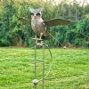 "Wesley" the Large Flying Owl Metal Rocking Stake