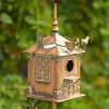 Birdhouse Garden Stake in Antique Copper and Varying Styles