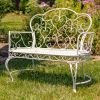 "Esme" Iron Garden Bench with Heart Designs