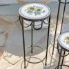 "Marisol" Set of 3 Nesting Iron Mosaic Plant Stands