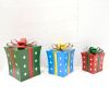 Set of 3 Assorted Christmas Gift Boxes Iron Garden Stakes